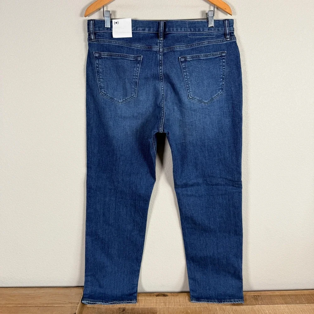 Banana‎ Republic Straight Fit Jeans Mens 36x32 Blue Mid Rise Organic Cotton $129
